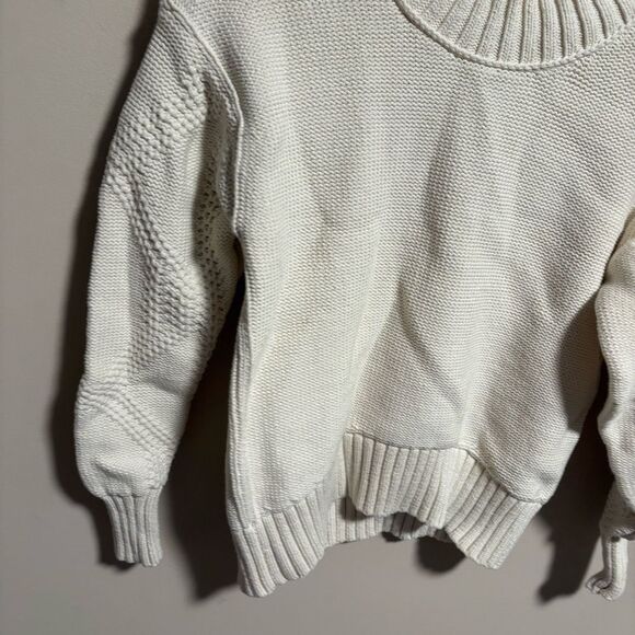 Everlane The Texture Cotton Cable Sweater in Bone - Size XS - Picture 6 of 10